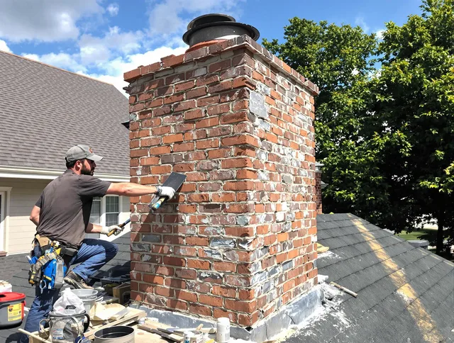 Completed chimney rebuild by Weddington Chimney Sweep in Weddington, NC