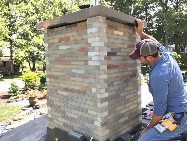Weddington Chimney Sweep completing a modern chimney remodel in Weddington, NC