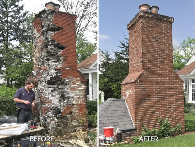 Weddington Chimney Sweep performing a full chimney restoration in Weddington, NC