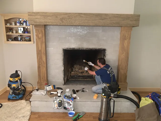 Detailed creosote removal process by Weddington Chimney Sweep in Weddington, NC