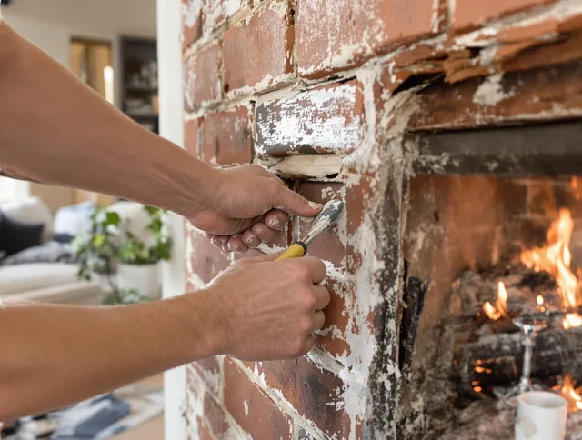 Routine fireplace repair by Weddington Chimney Sweep in Weddington, NC