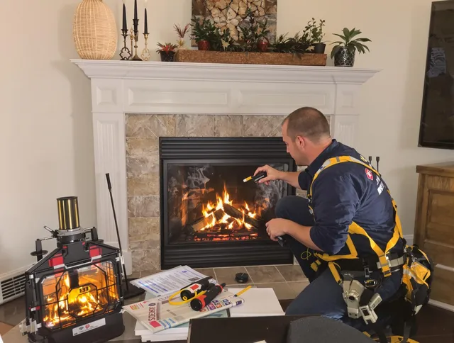 Safety-focused fireplace inspection by Weddington Chimney Sweep in Weddington, NC